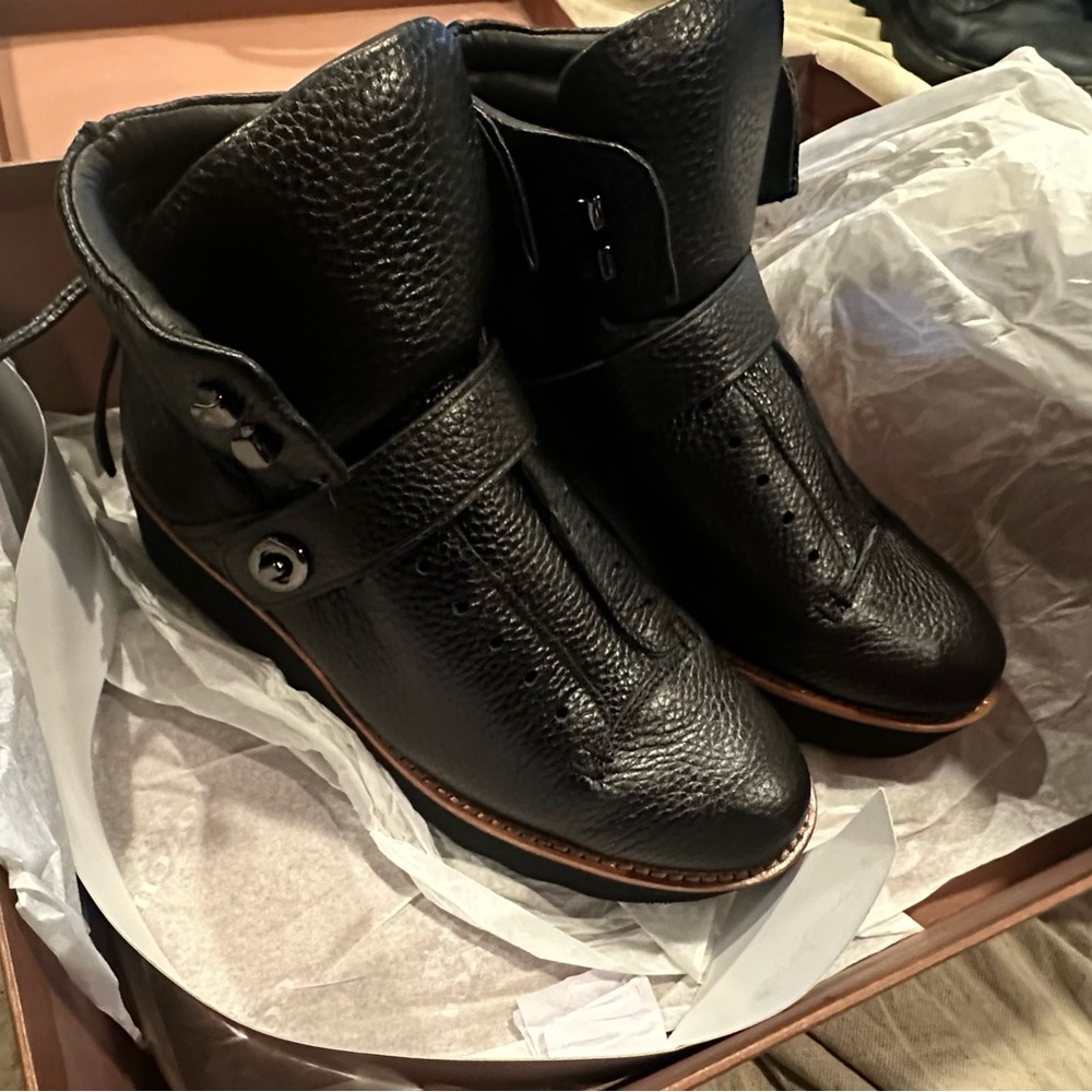 Black COACH urban hiker boots